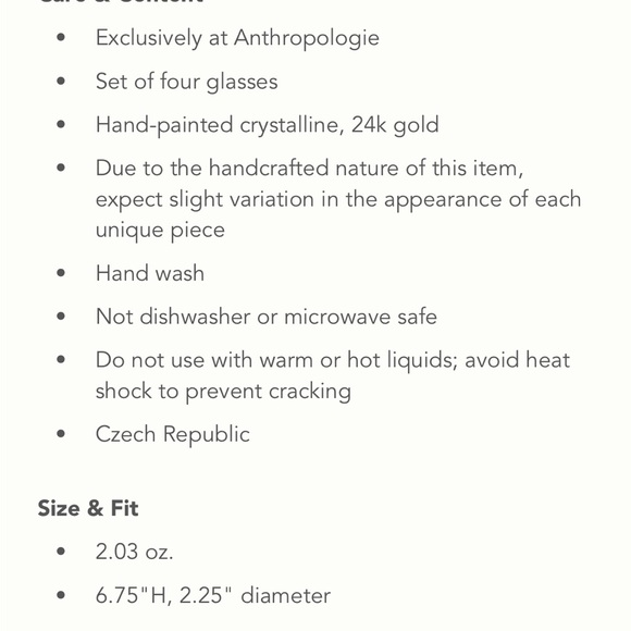 24K Gold Waterfall cordial wine glasses - Picture 7 of 15